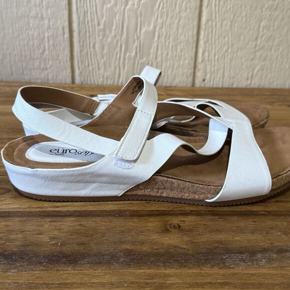 EuroSoft Gianetta White Faux Leather Toe Post‎ Strappy Comfort Sandal Size 11 - Picture 4 of 7
